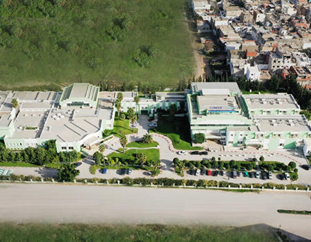 Clinique delasoukra hospital tunis aerialview