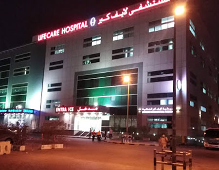 Night view lifecare hospital musaffah